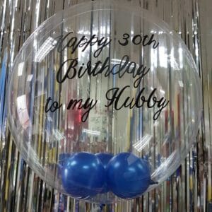 Personalized clear Helium Balloon with mini balloons