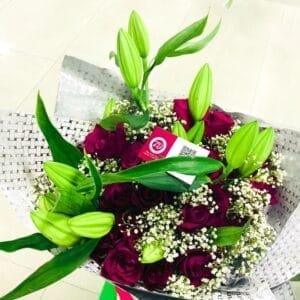 Kayla - Roses, Lilies and Baby's Breath Bouquet