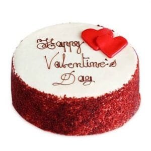 A classic Valentine Cake with romantic decorations, perfect for a memorable celebration on Valentine's Day.