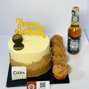 6 Inch Faultline Cake & Cupcake With Wine Combo